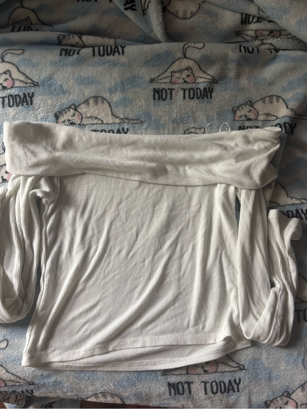 Streetwear Society White Off-Shoulder Ribbed Crop Top
